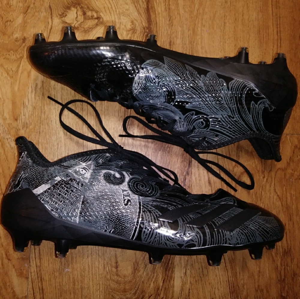 Adidas mens black cleats